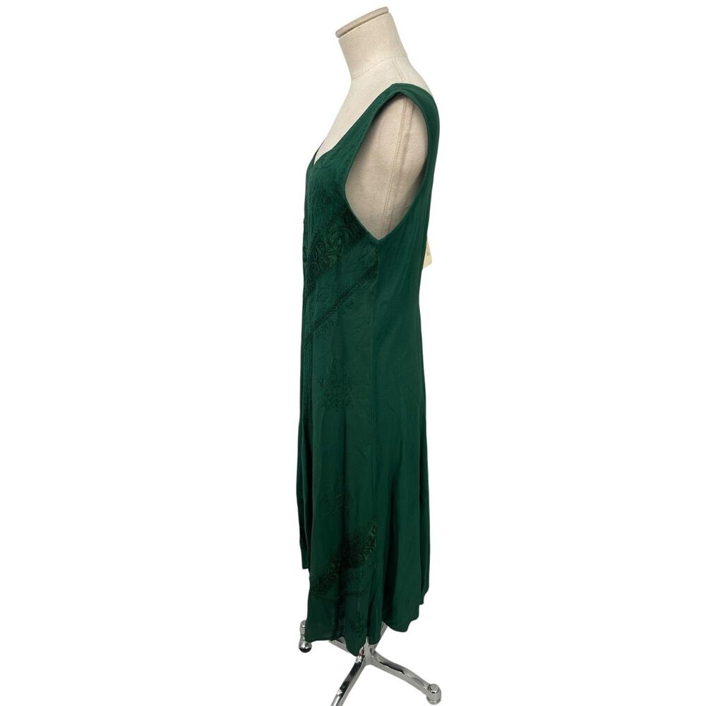 NWT Holy Clothing Dress Embroidered Green Renaissance Sleeveless Size Medium - Picture 8 of 16